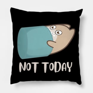 Lazy Cat Nope not Today funny sarcastic messages sayings and quotes Pillow