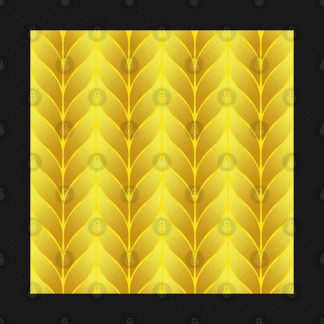 Yellow Leaf Tile Pattern by Looly Elzayat