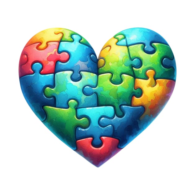 Puzzle Heart Autism Awareness Gift for Birthday, Mother's Day, Thanksgiving, Christmas by skstring