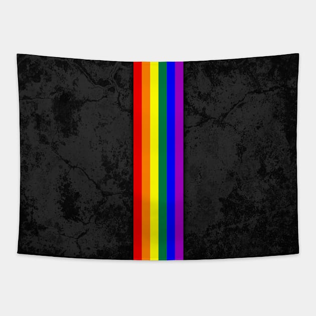 LGBTQ Rainbow Pride Flag Stripe Tapestry by wheedesign