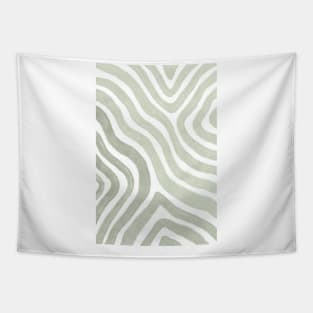 Sage green flow lines Tapestry