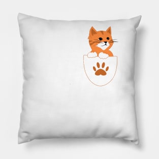 A cute kitten inside a pocket the perfect gift for cat lover Pillow