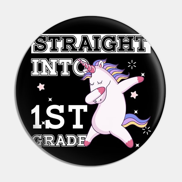 Straight Outta 1st Grade Unicorn Back To School Gift Pin by kateeleone97023