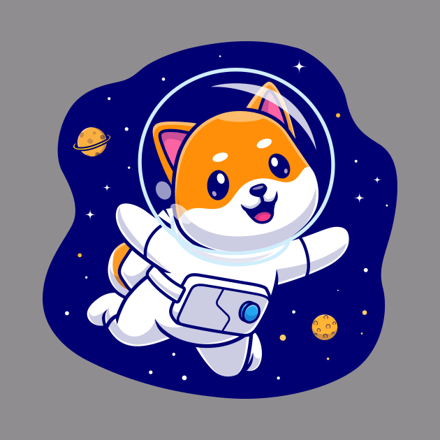 Cute Shiba Inu Astronaut Cartoon by Catalyst Labs