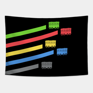 Colorful Train Rides Board Game Tapestry