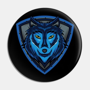 Wolf face vector design Pin