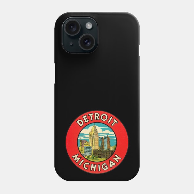 Retro Detroit, MI Phone Case by Colonel JD McShiteBurger