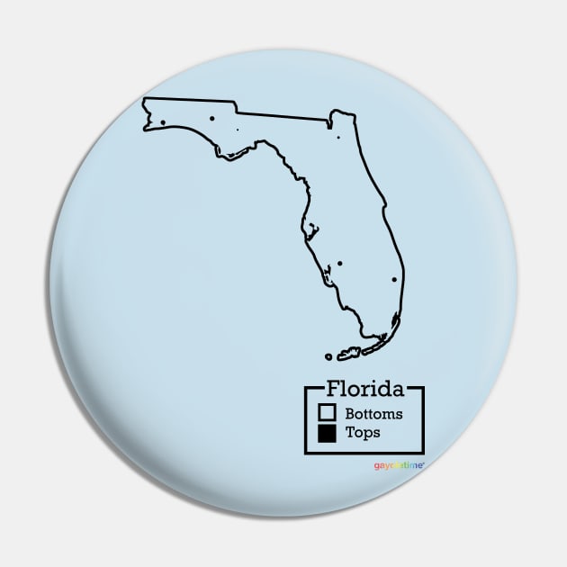 Florida Bottoms / Tops Map Pin by GayOleTime