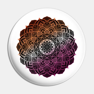 Lesbian Pride Striped Mandala Pin