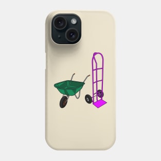 Wheelbarrow & hand trolley cartoon illustration Phone Case