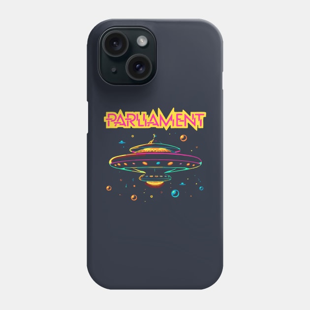 Parliament Funkadelic Retro Mothership UFO Rock Funk Throwback Phone Case by robotbasecamp