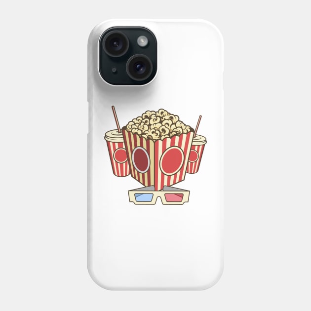 Popcorn Bag,Soda and 3D Glasses Phone Case by Islanr