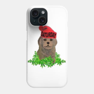 Saturday Mood Beanie Puppy Phone Case