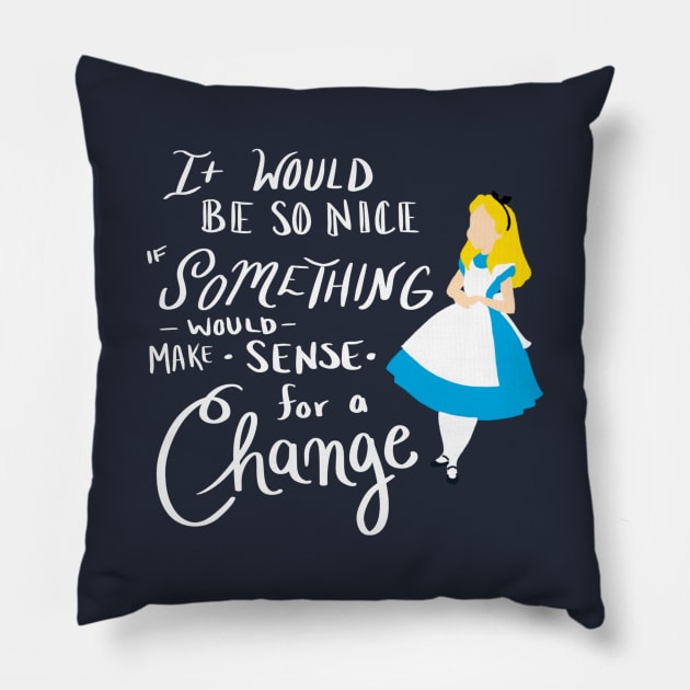 Alice in Wonderland Pillow by Courtneychurmsdesigns