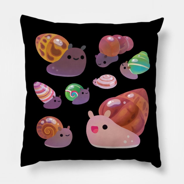 Land snail Pillow by pikaole