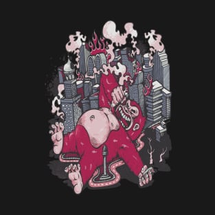 gorilla rampaging through the city T-Shirt