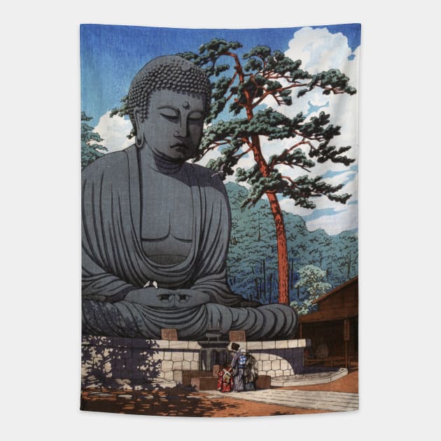 The Great Buddha at Kamakura by Kawase Hasui Tapestry by Takeda_Art