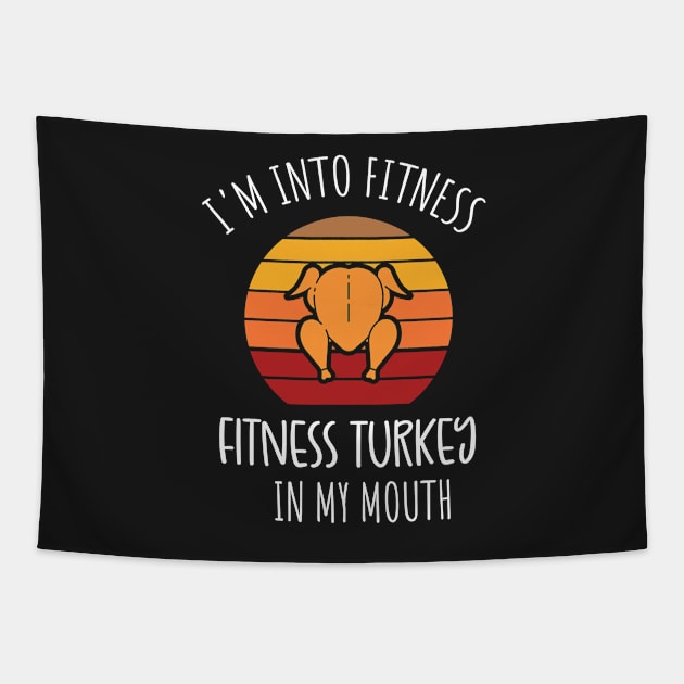 I'm into Fitness Fitness Turkey in my Mouth / Funny Adult Humor Ginger Cookei Ugly Christmas Tapestry by WassilArt