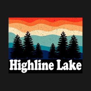 Vintage Highline Lake Colorado Forest Camping T-Shirt