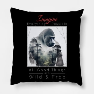 Gorilla Nature Outdoor Imagine Wild Free Pillow