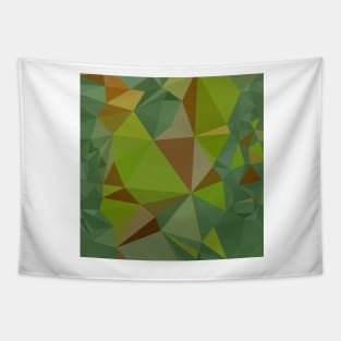 Dark Pastel Green Abstract Low Polygon Background Tapestry