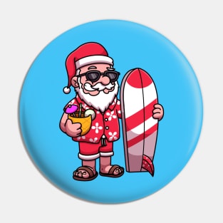 Santa On Vacation Pin