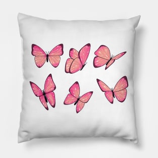 Pink cherry butterfly sticker pack Pillow