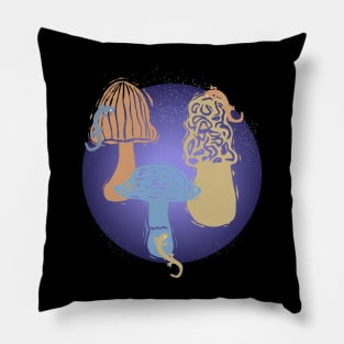 Salamander Mushrooms on the Moon Pillow