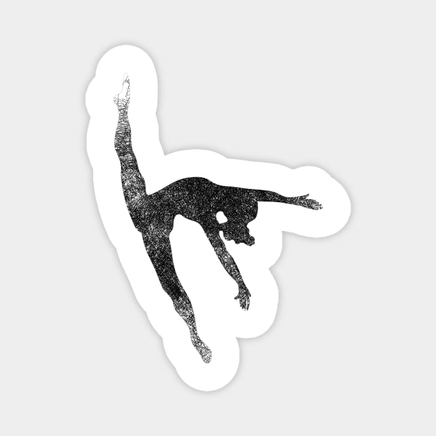 Balck dancer Silhouette Magnet by joyjeff