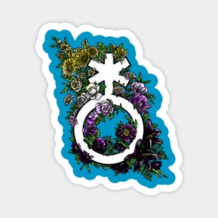 Non-binary Symbol Flowers Enby Magnet