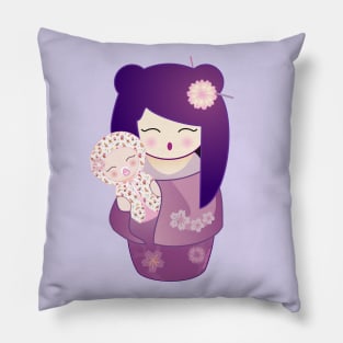 Kokeshis Mother and baby Pillow