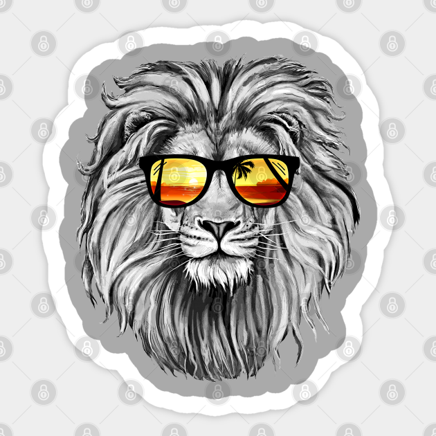 Summer Lion - Lion - Sticker