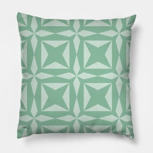 Serenity Green Guiding Star Patchwork Pattern Pillow