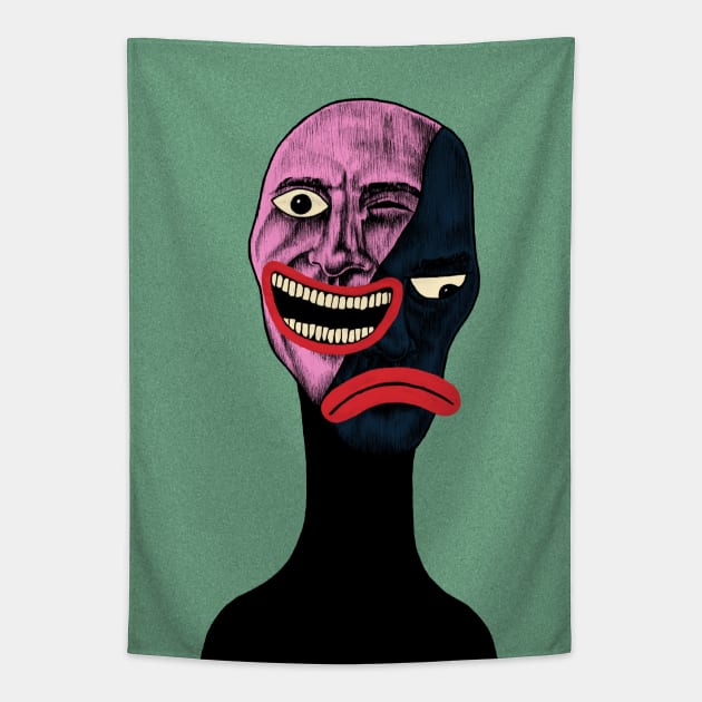 ONE DUDE, TWO MOODS Tapestry by OLIVER HASSELL