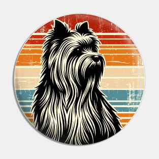 Vintage Retro Yorkshire Terrier Distressed Dog Pin