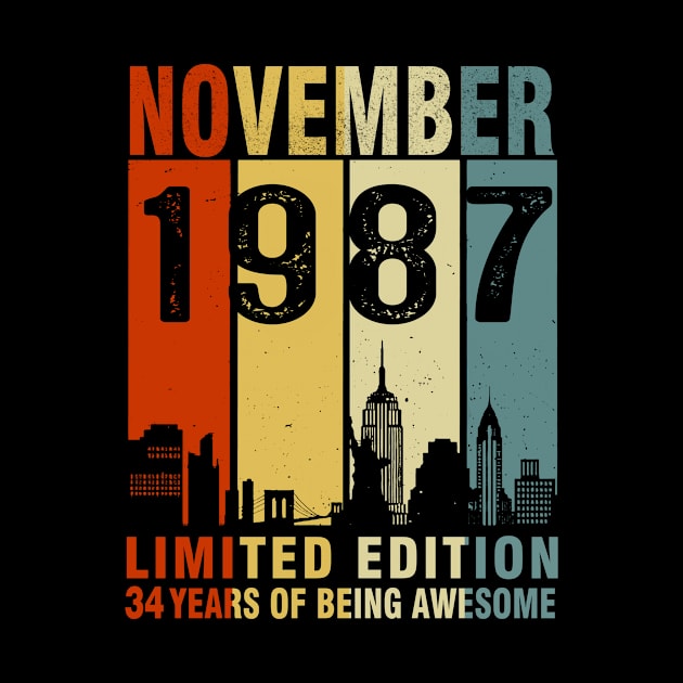 November 1987 Limited Edition 34 Years Of Being Awesome by sueannharley12