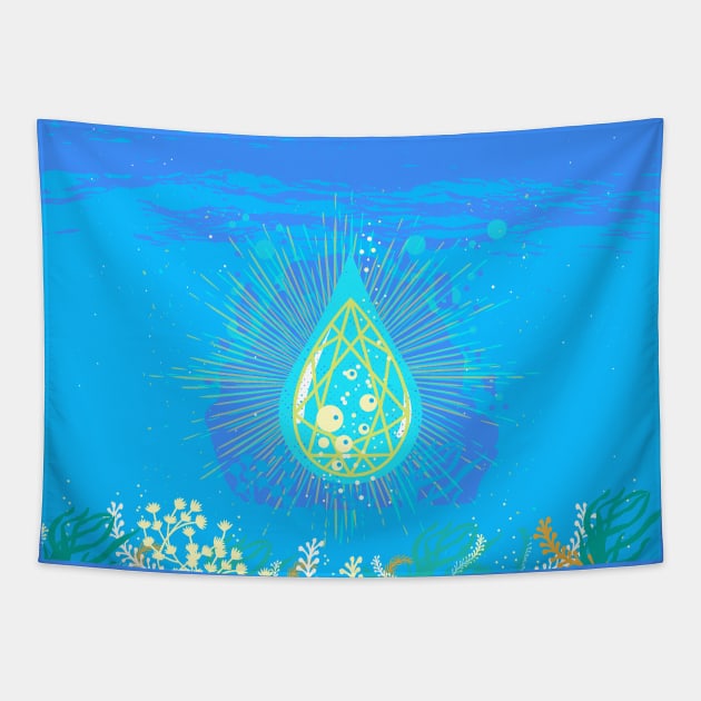 WATER DROP Tapestry by Showdeer