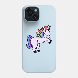 Playful rainbow unicorn Phone Case