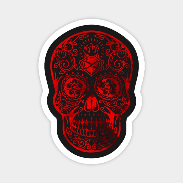 RED MEXICAN LATINO SCULL DESIGN Magnet by Proadvance