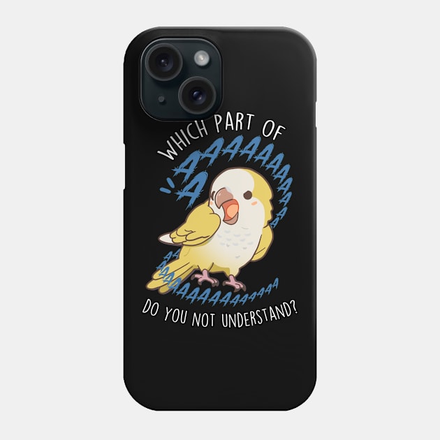 Lutino Quaker Parrot Aaaa Phone Case by Psitta