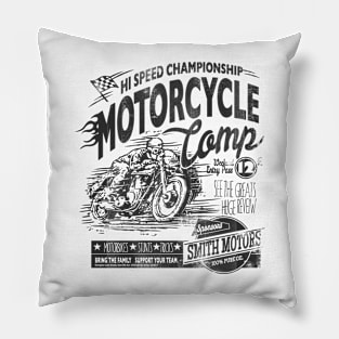 Hi Speed Motorcycle championship - retro Pillow