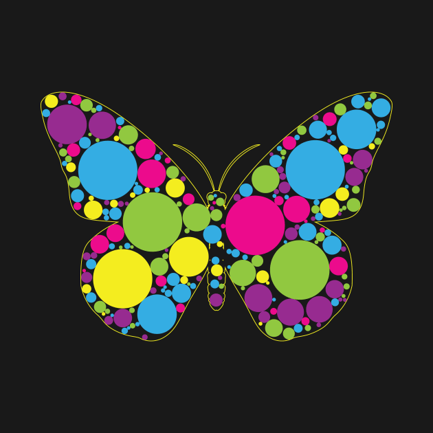 Rainbow Polka Dot Colorful Buterfly Dot Mandala Art Dot Day by PaulAksenov