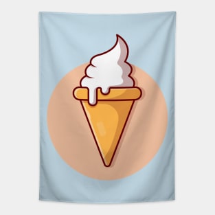 Ice Cream Cone Cartoon Vector Icon Illustration (2) Tapestry