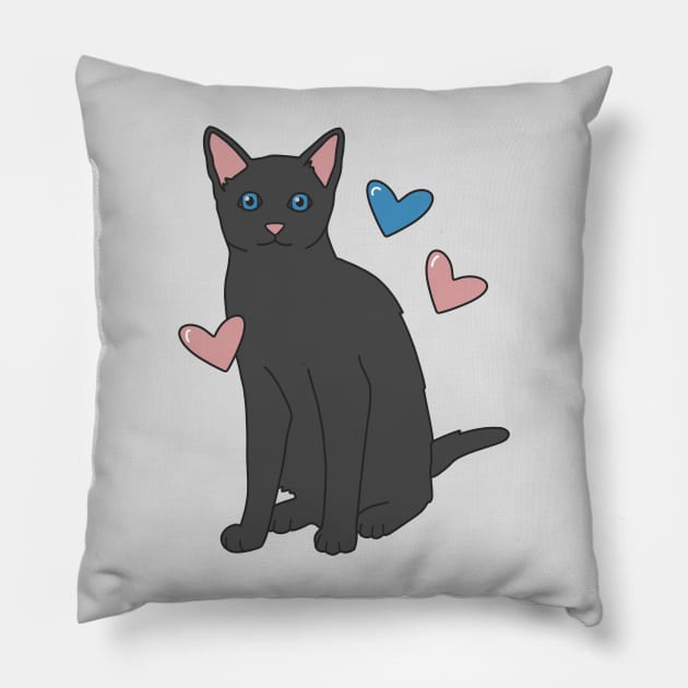 Russian Blue Cat Pillow by Kelly Louise Art