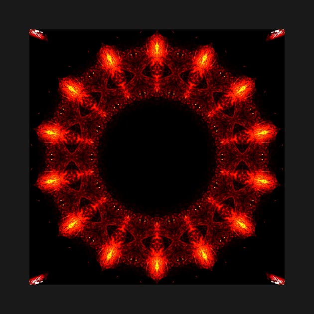 Ominous Red Kaleidoscope pattern (Seamless) 15 by Swabcraft