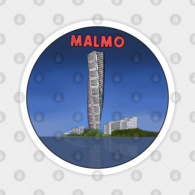 Scandinavian Malmo Sweden Magnet by DiegoCarvalho