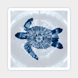 Loggerhead Turtle Tie Dye Mandala Magnet