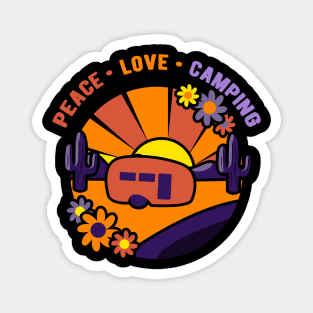 Peace Love Camping Caravan Grandma Renter Gift Magnet