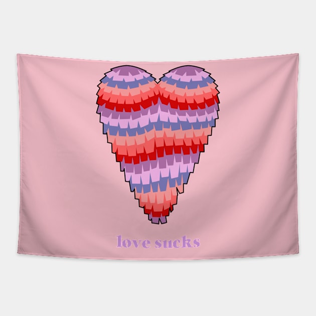 Love Sucks Heart Pinata anti valentines day Tapestry by Tip Top Tee's