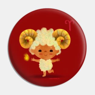 Aries Cute Zodiac Sign Pin